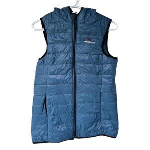 Members Only Lifestyle & Line blue hooded sleeveless puffer vest jacket size M